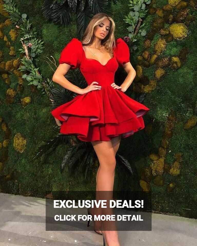 Fashion Red cocktail Dresses Short Party Gowns Homecoming Dress ...