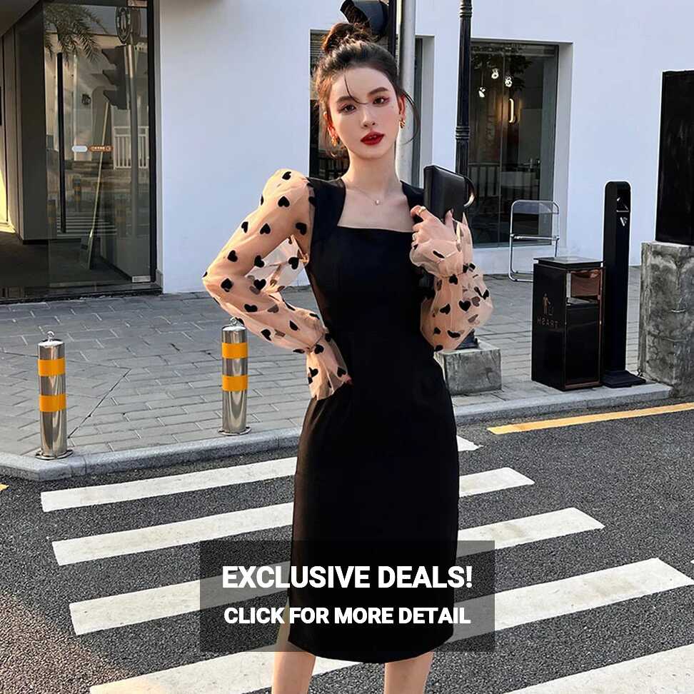 Fashion Women Sexy Mesh Sheer Puff Long Sleeve Bodycon Party ...