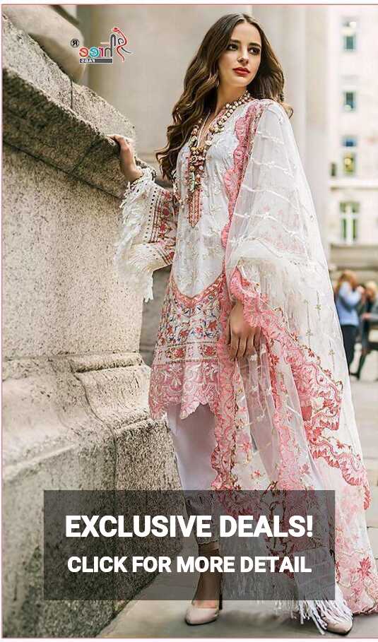 Fepic C-1029 Salwar Kameez Pakistani Style Dress in Pink &amp; White ...