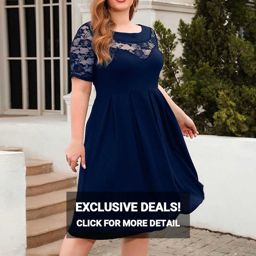 Finelylove Sun Dress Plus Size Casual Summer Dresses V-Neck Solid ...