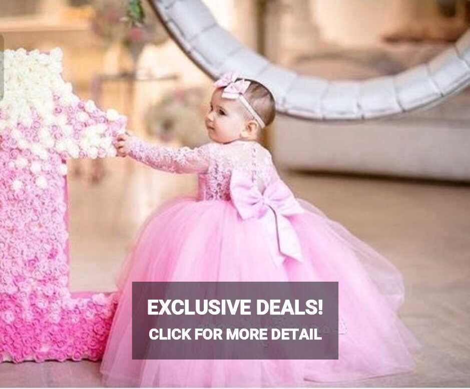 First Birthday Baby Pink Dress 1st Birthday Baby Pink Lace Dress ...