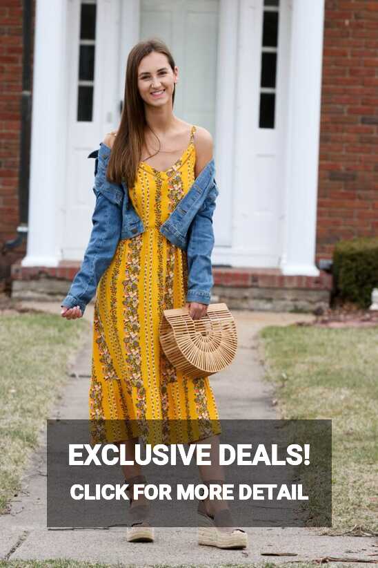 Fit &amp; Flare Yellow Floral Cami Midi Dress - For The Love Of Glitter