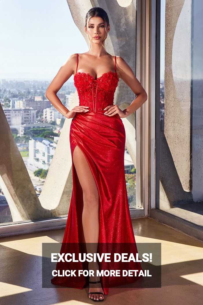 Fitted Red Prom Dress CD346 – Sparkly Gowns