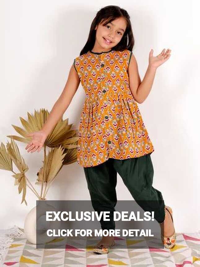 Flared Cotton Kids Girls Dhoti Kurti Set, Stitched at Rs 375/piece ...