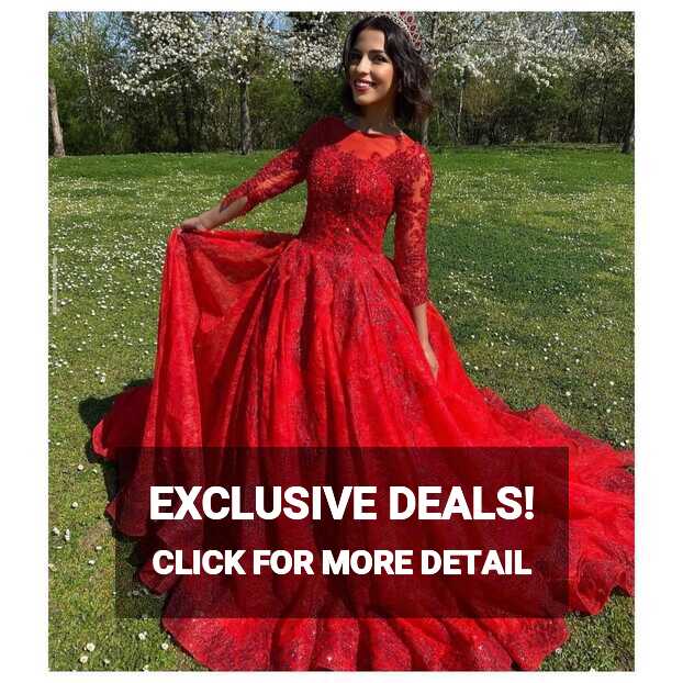 Flared ball-gown in red – Ricco India