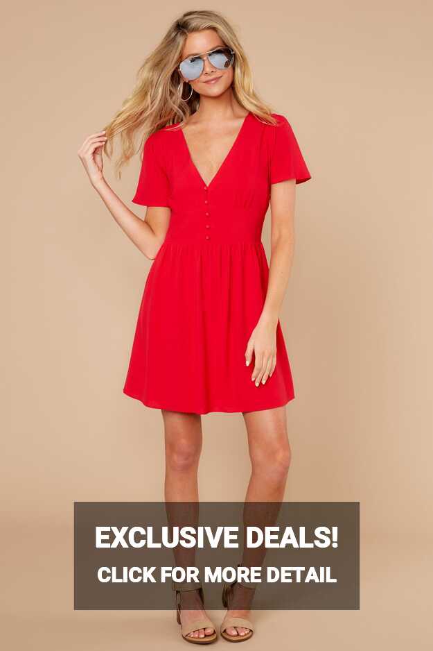 Flirty Red Dress - Short Red Dress- Dress - $46 – Red Dress ...