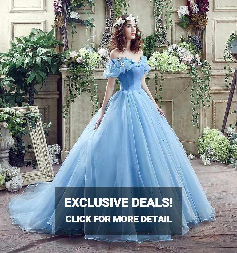 FloYoung 2016 Tulle Long Princess Cinderella Wedding Dress Ball ...