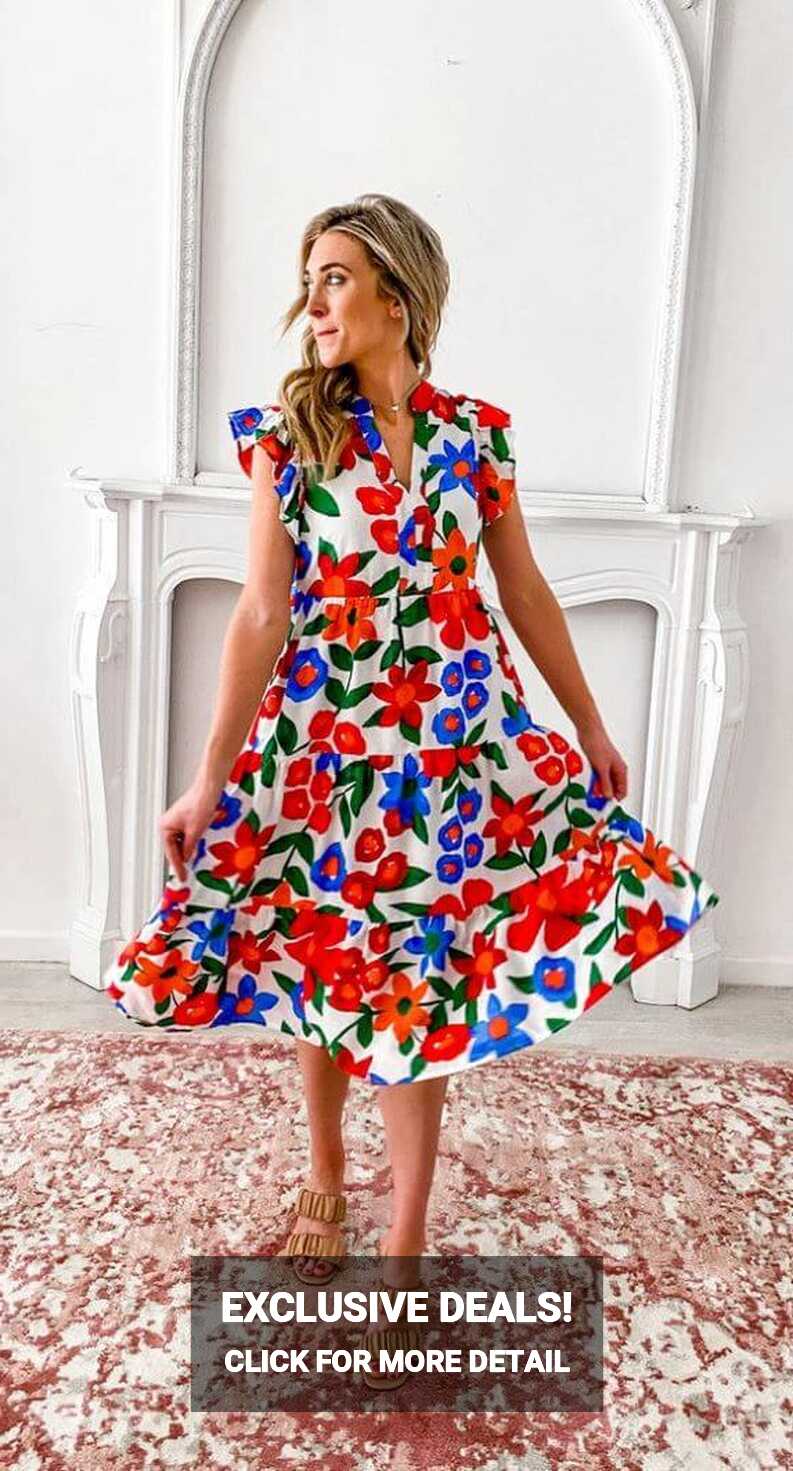 Floral Fusion Midi Dress | Summer Midi Dresses – Jolie Vaughan ...