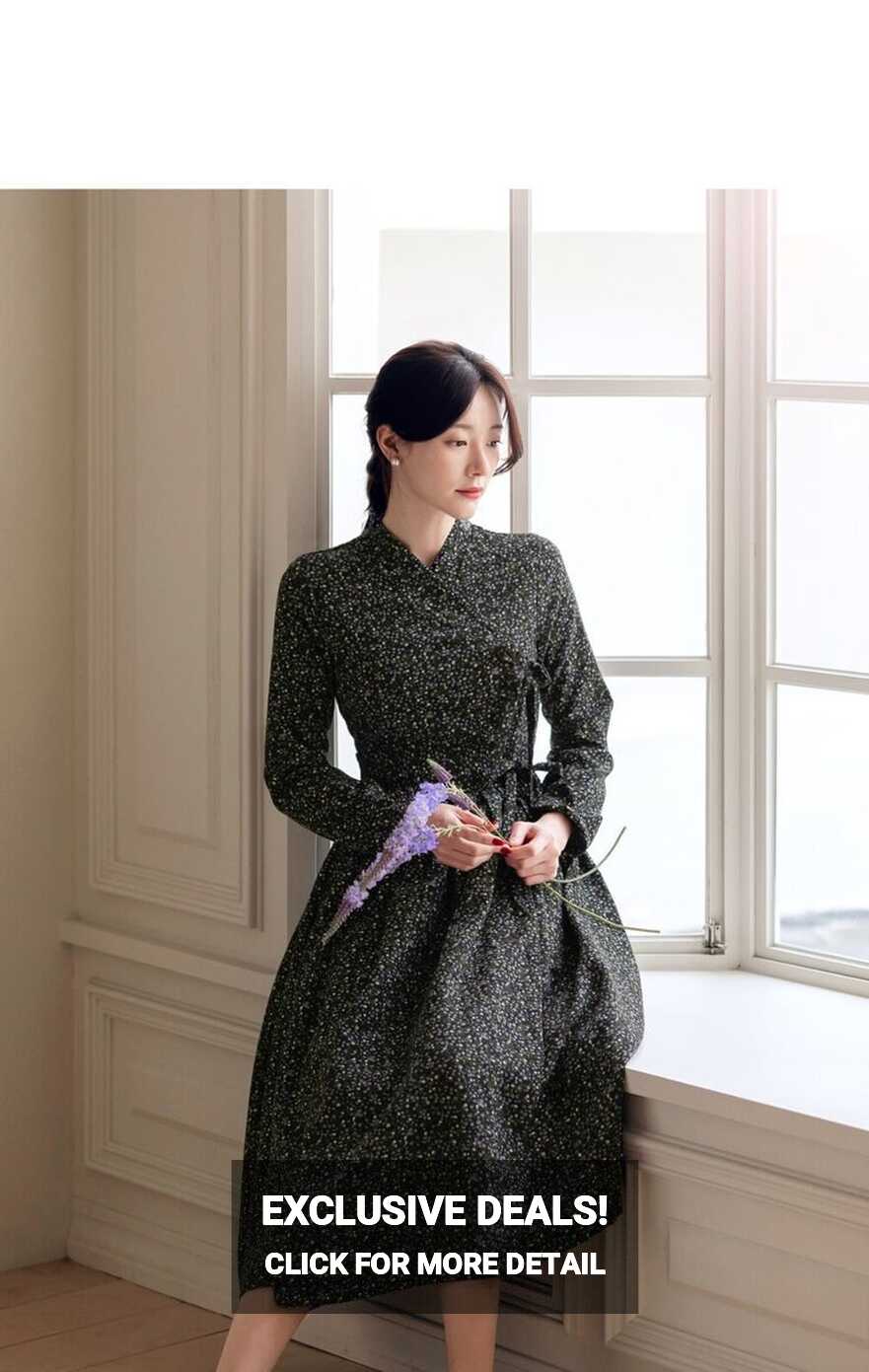 Floral Hanbok Korean Modernized Traditional Costume Fusion Modern ...