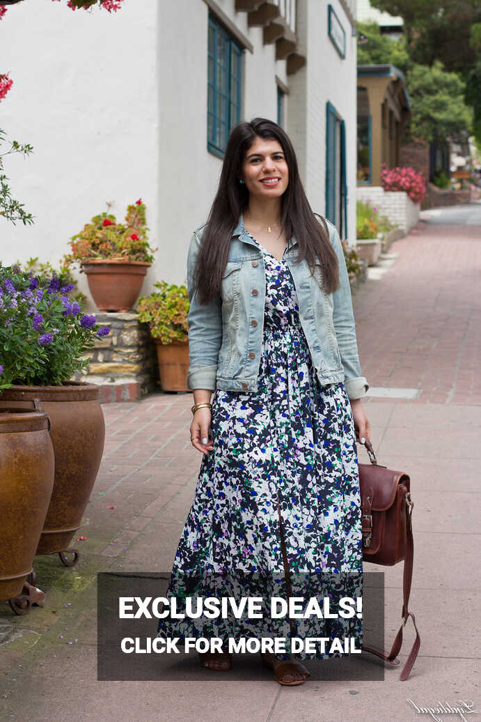 Floral Maxi Dress, Denim Jacket, brown sandals-5.jpg | Flickr