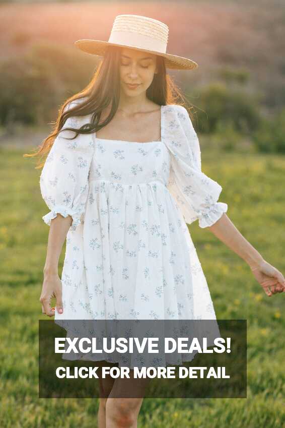 Floral Mini Dress with Puff Sleeves - Morning Lavender Online Boutique