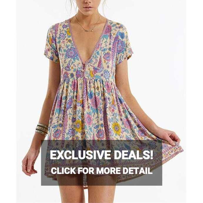 Floral Print Boho Summer Mini Dress – Boho Beach Hut