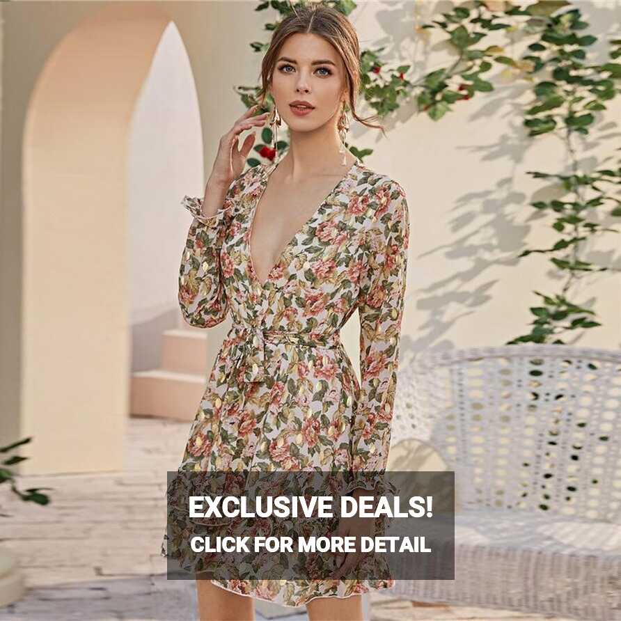 Floral Print Mini Dress – Aesthetic Clothing