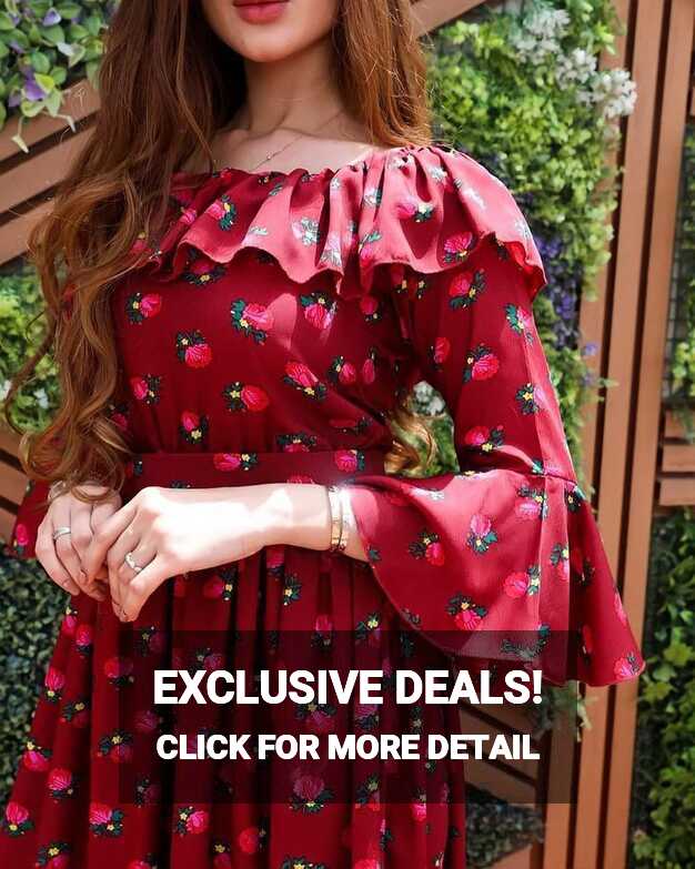 Floral Red dress girl outfit | Blouse casual fashion, Stylish ...