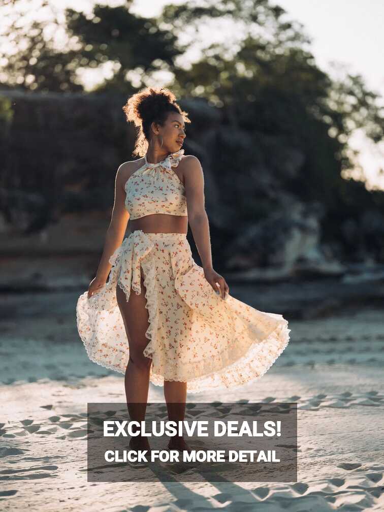 Floral Wrap Top and Skirt Summer Two Piece Co-ord Set - MTTC