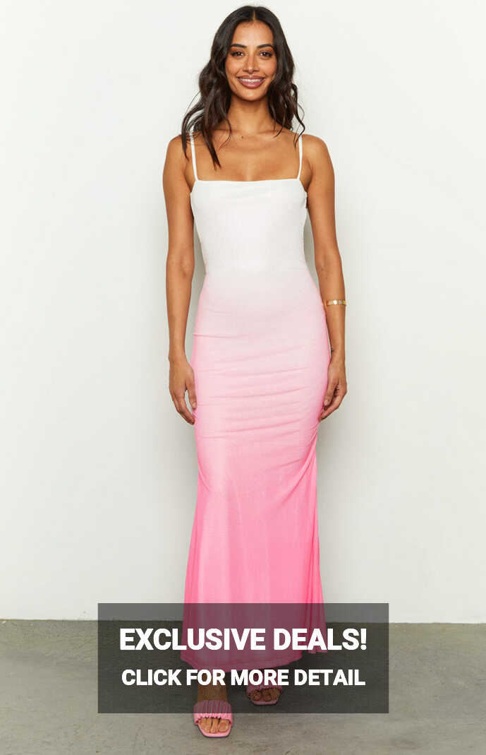 Florris Pink Ombre Mesh Formal Maxi Dress – Beginning Boutique