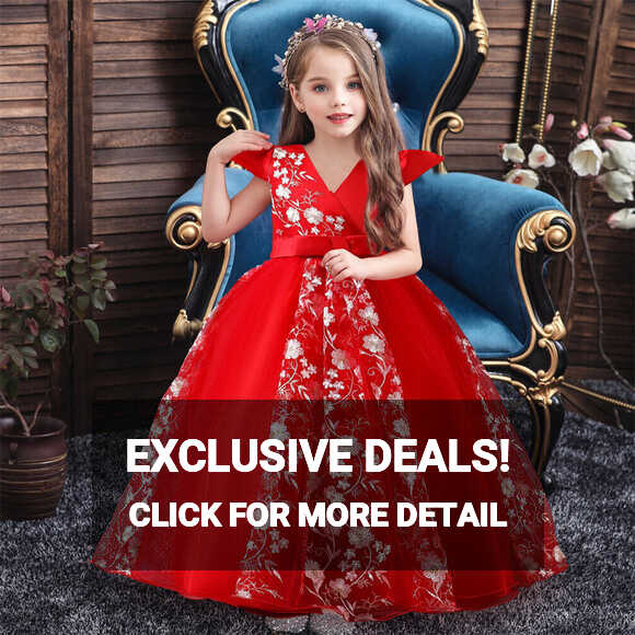 Flower Girl Birthday Wedding Kids Lace Prom Pageant Formal Long ...