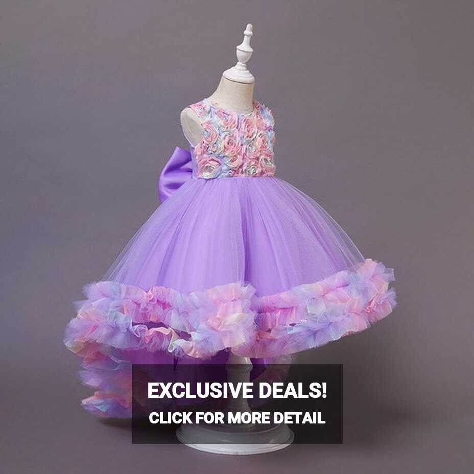 Flower Girl Purple Dressbirthday Girl Dressfor Girls Wedding Tutu ...