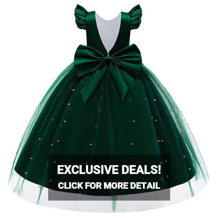 Flower Girls Full Ankle Length Dress Pageant Ball Gowns Evening ...