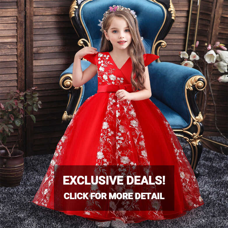 Flower Girls Long Dresses Wedding Bridesmaid Prom Gown Pageant ...