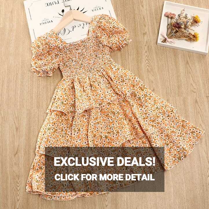 Flower style floral layered frock summer dress for girls – Kidzanias