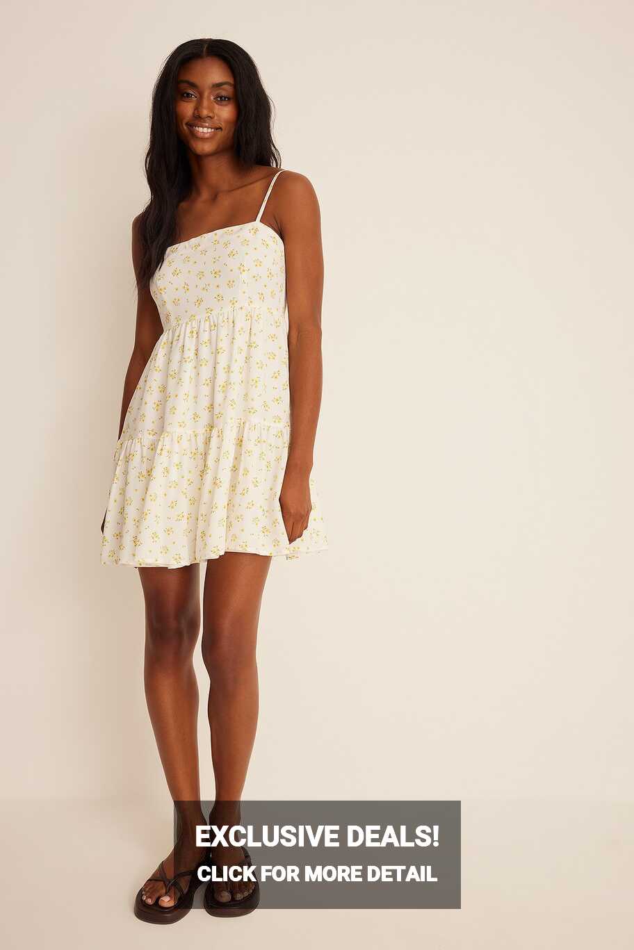 Flowy Mini Dress Flower | NA-KD