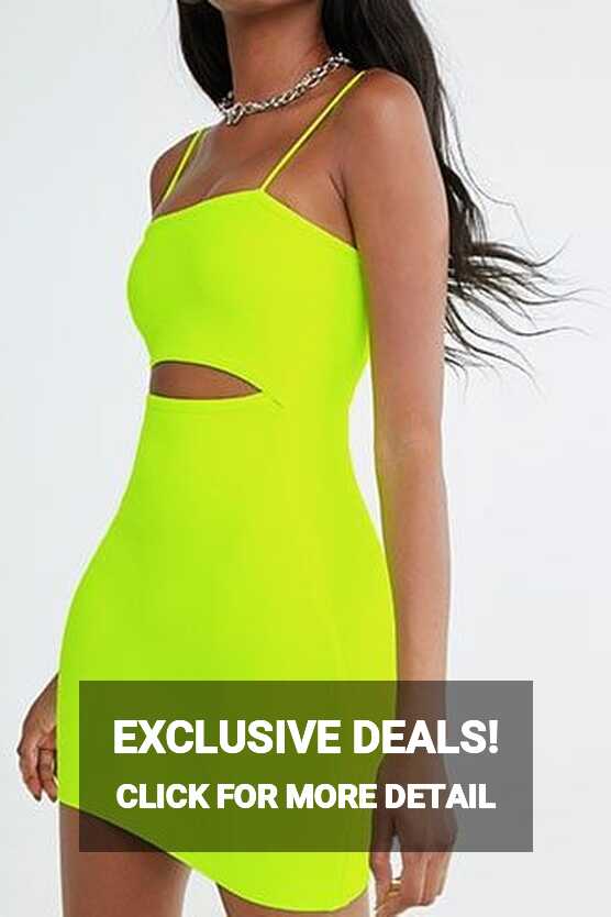 Forever 21 Cutout Cami Dress , Neon Yellow | Mini cami dress, Neon ...