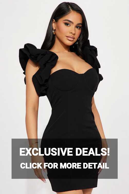 Forever Princess Ruffle Mini Dress - Black | Fashion Nova, Dresses ...