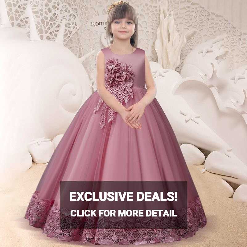 Formal Bridesmaid Dress For Girl Children Costume Flower Party ...