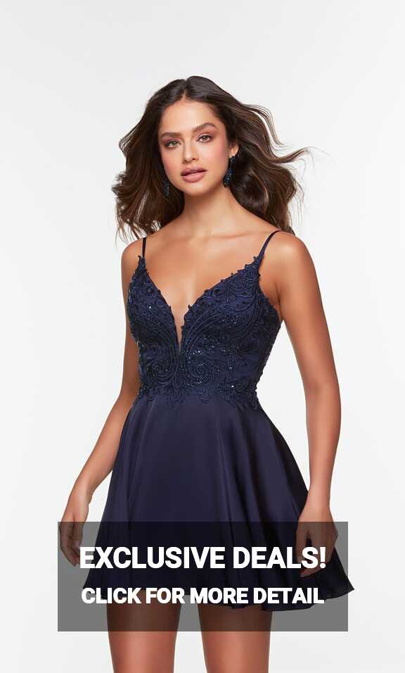 Formal Dress: 3113. Short, Plunging Neckline, A-line | Alyce Paris