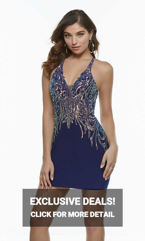 Formal Dress: 4359. Short Tight Prom Dress, Halter Neckline ...