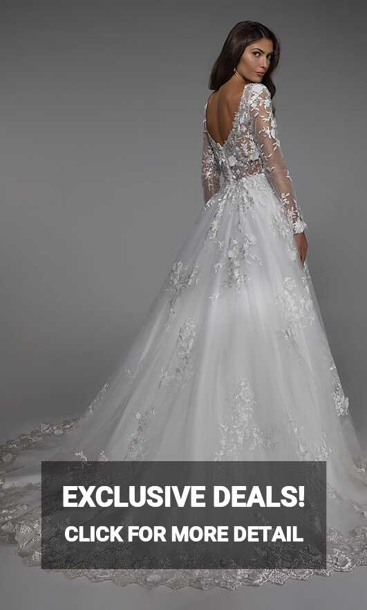 Formal Dress: 7046. Long Wedding Dress, Illusion Neckline, Ball ...