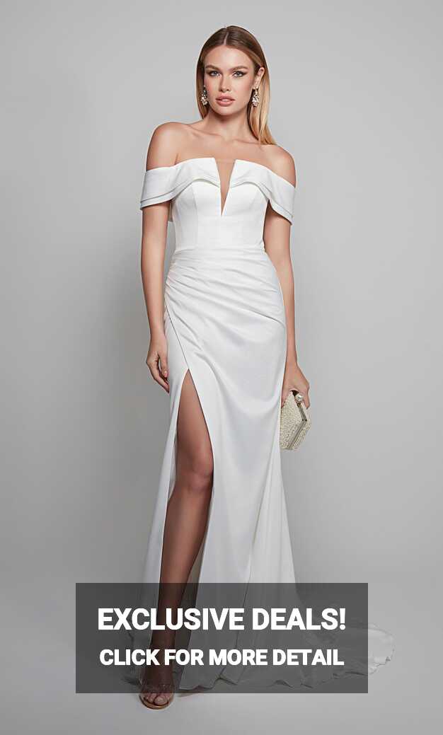 Formal Dress: 7058. Long, Off The Shoulder, Straight, Closed Back ...