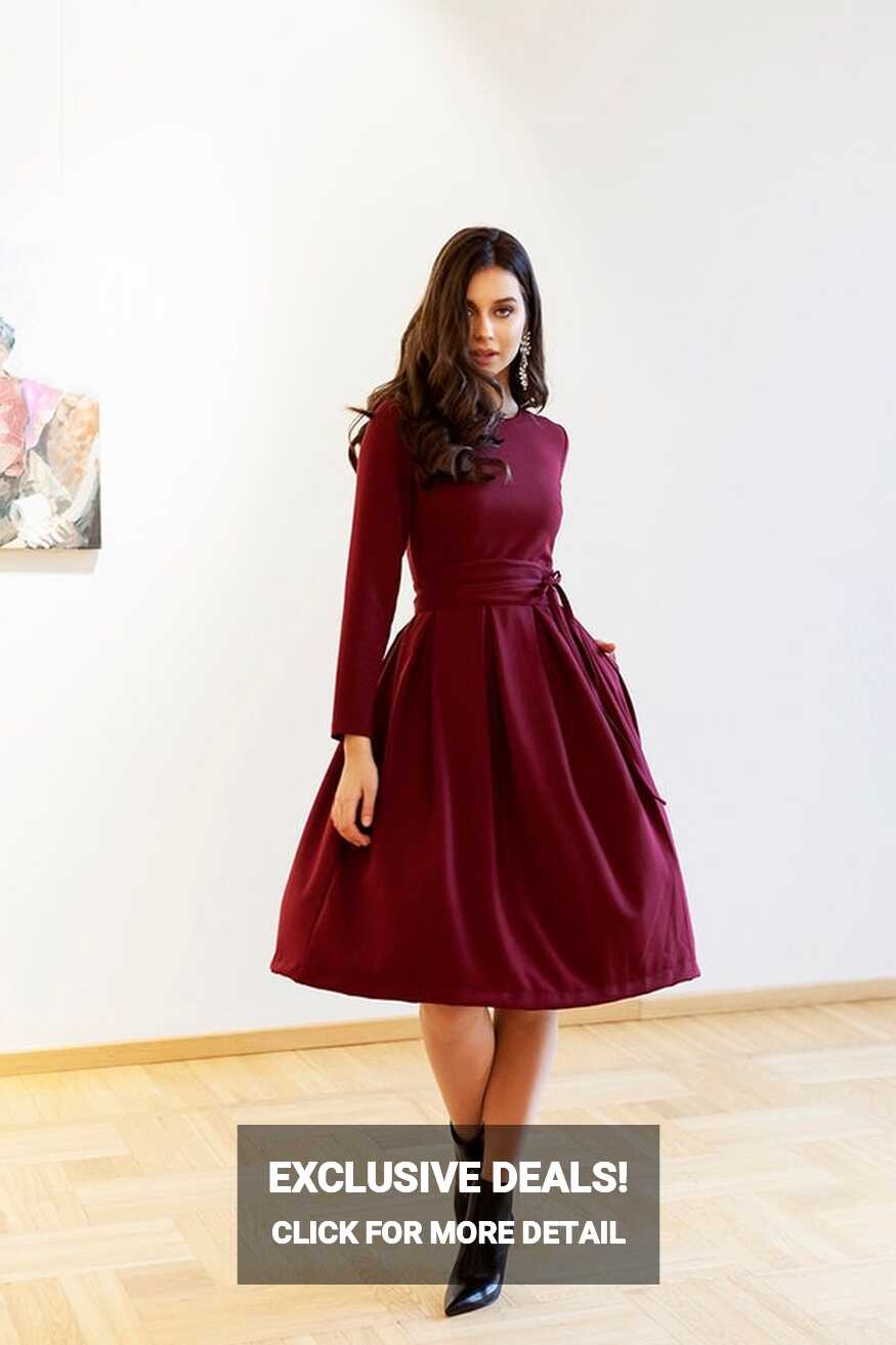 Formal Dress, Cocktail Dress, Long Sleeve Dress, Plus Size ...