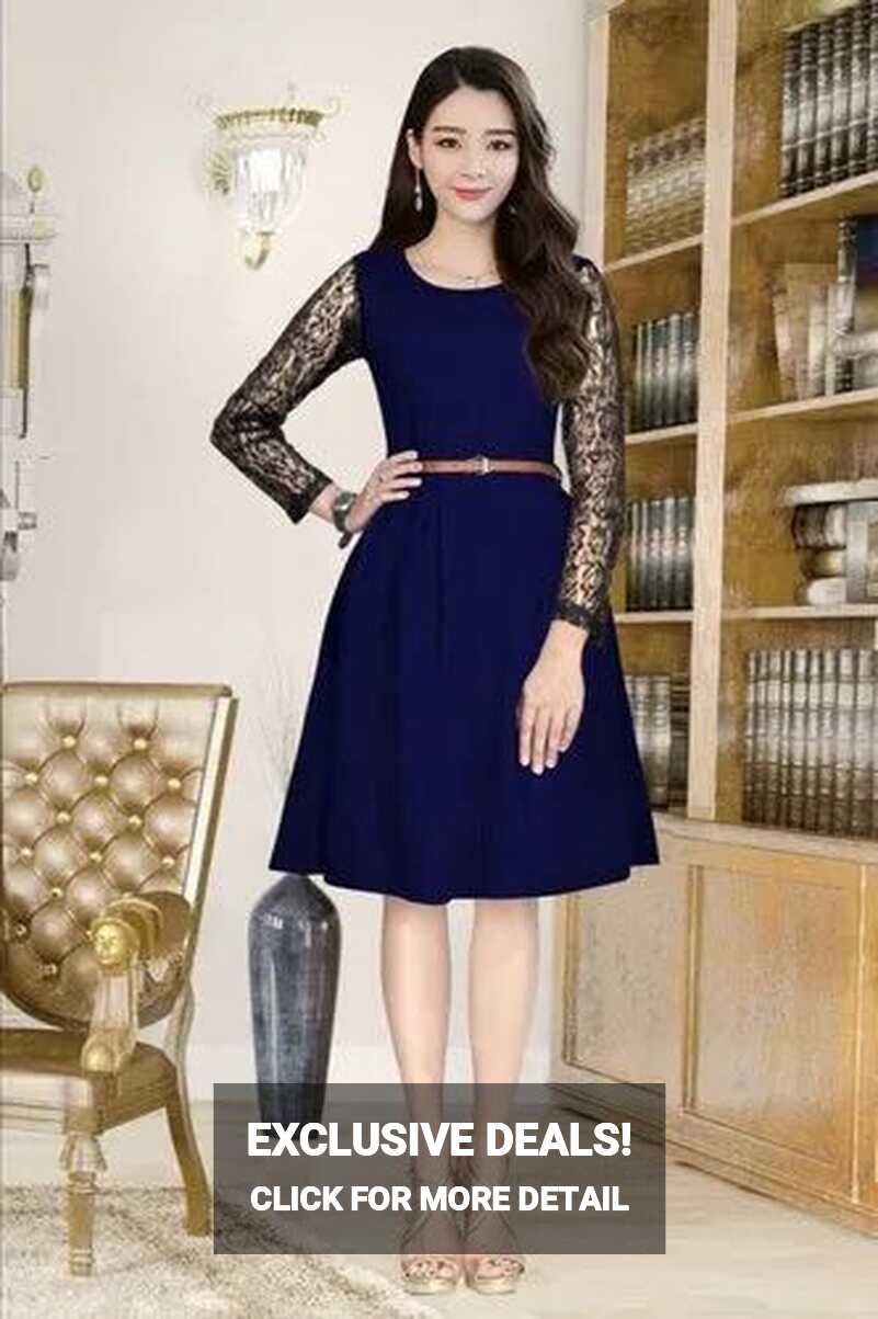 Formal Wear Cotton Ladies Lace Sleeves Western Dress at Rs 399 ...