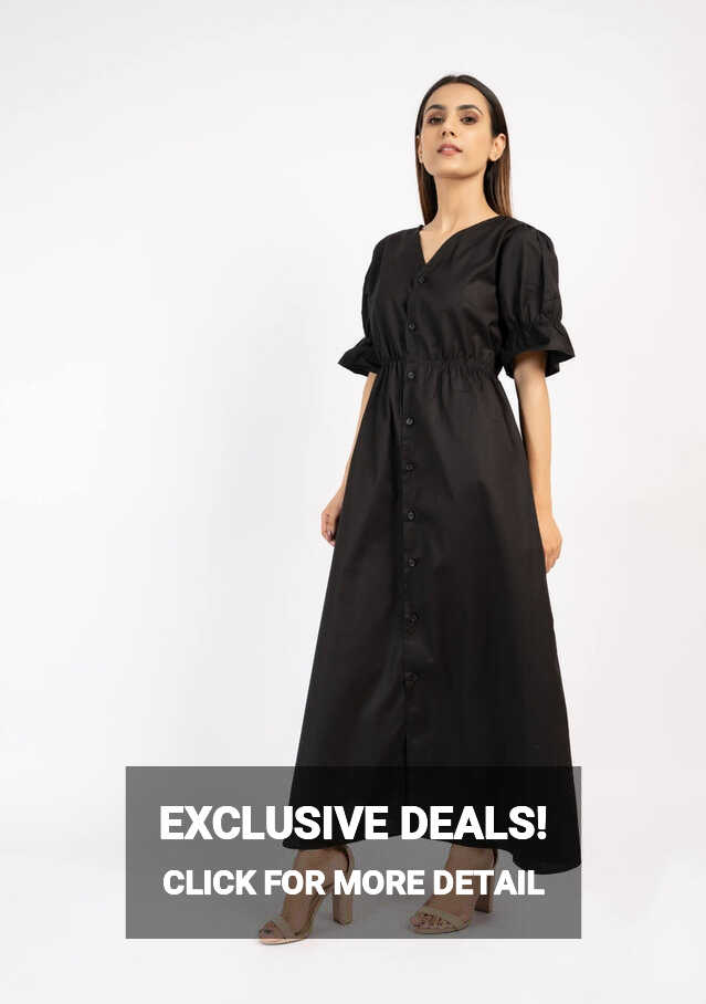 Front Button Maxi Dress - Women Long Dress - Pakistan Maxi Dress ...