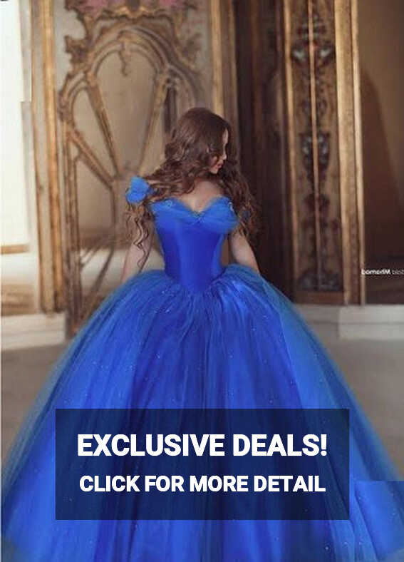 G638, Luxury Royal Blue Cindrella Princess Big Ball Gown, Size(All ...