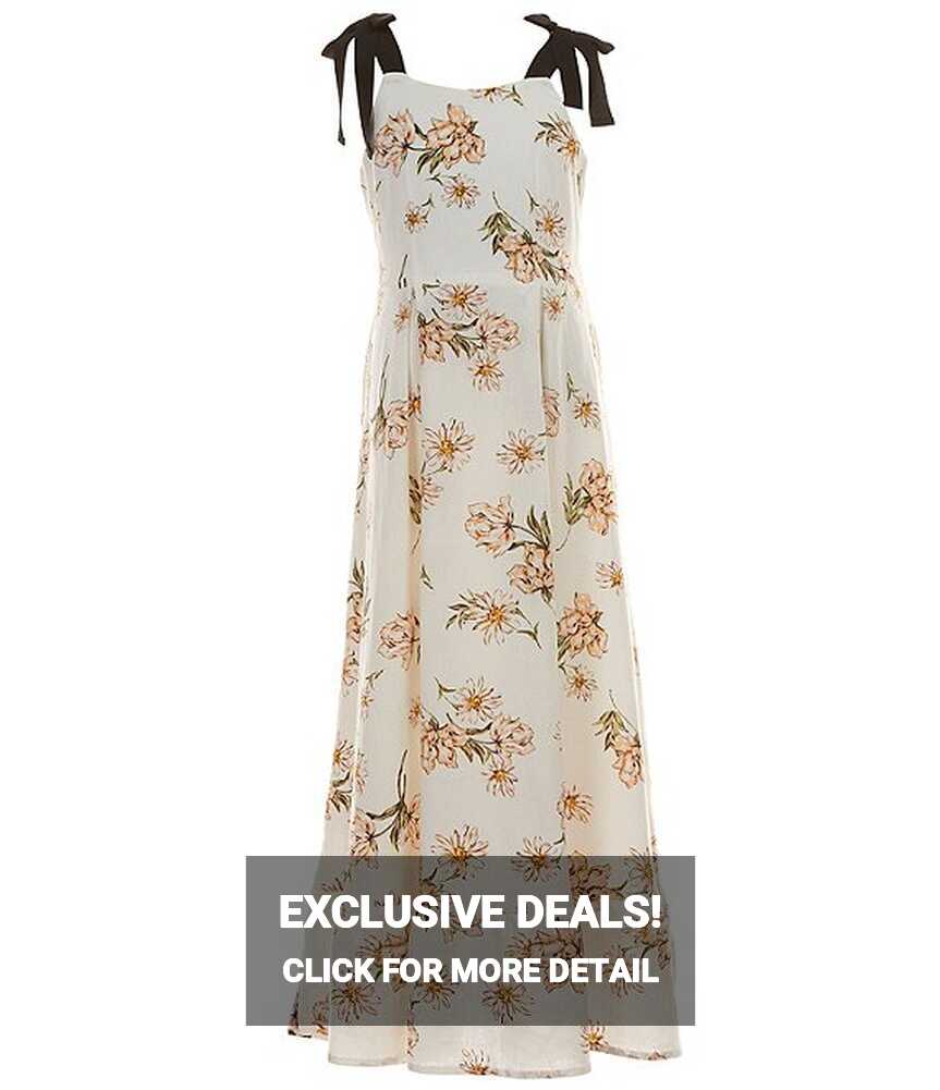 GB Big Girls 7-16 Floral Ribbon Maxi Dress | Dillard&#39;s