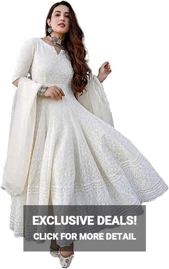 GM SARA Anarkali Cotton Chikankari Summer Kurti for Women ...