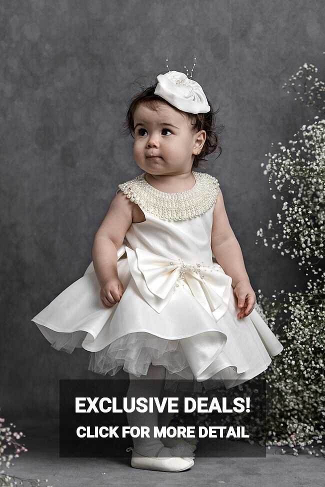 GULER- Baby Girl Pearl Collar Exlusive Dress With Hair Accessory ...