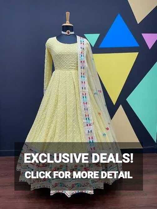 Georgette Embroidered Wedding Indian Gown, Round at Rs 2400 in Surat