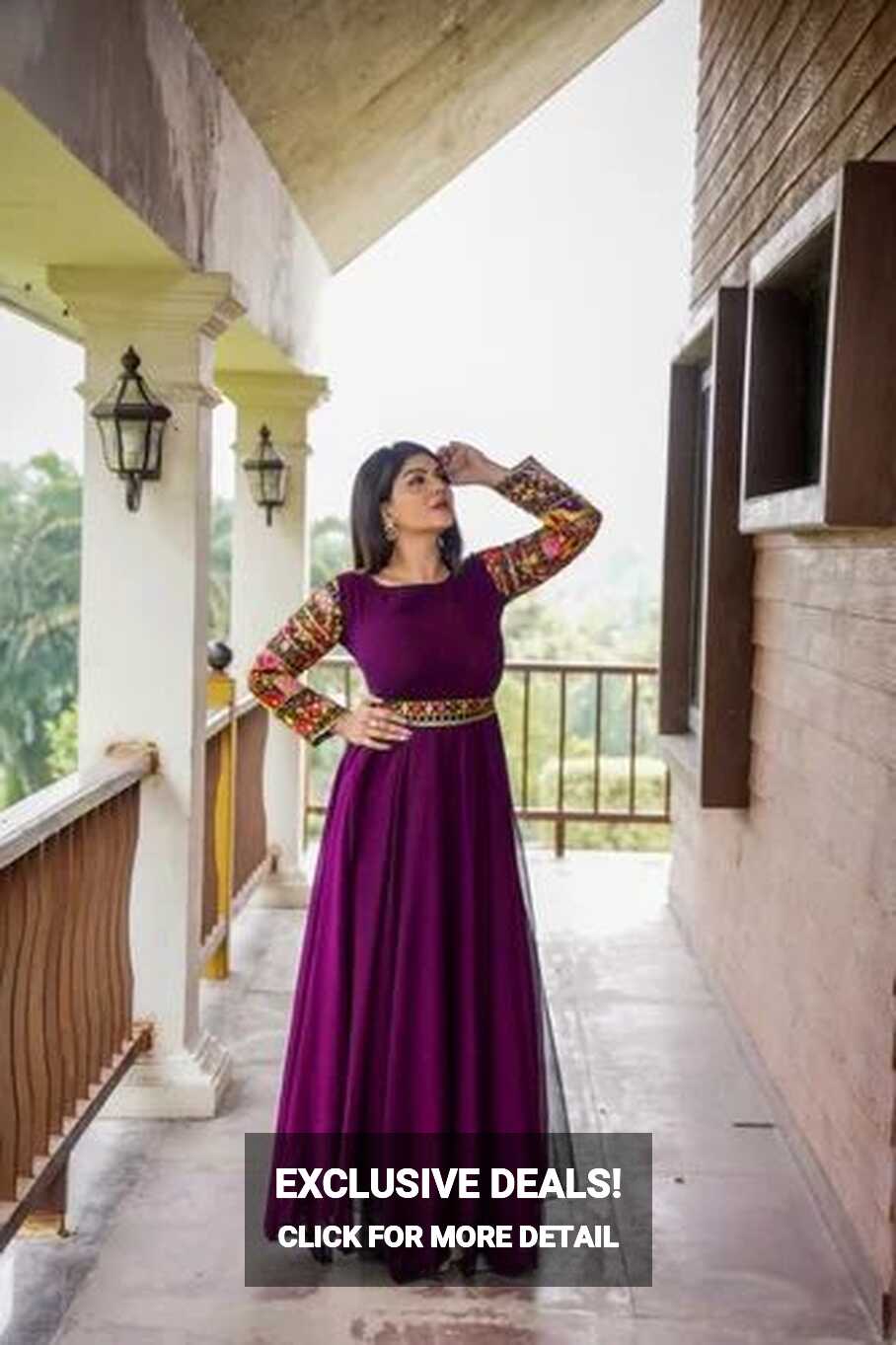 Georgette Embroidered new designer party wear gown, purple at Rs ...