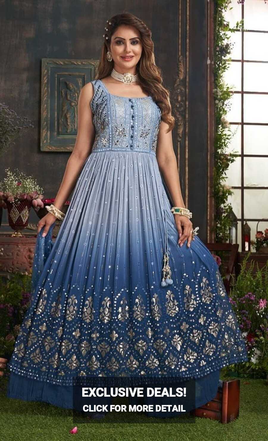 Georgette Gown Dresses Wedding Collection, Size: Large at Rs 4995 ...