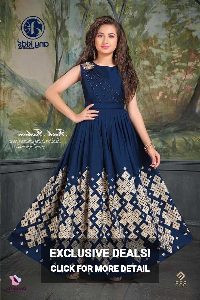 Girl&#39;s Jorba Silk Blue Gown Dress, Design G333 # 371