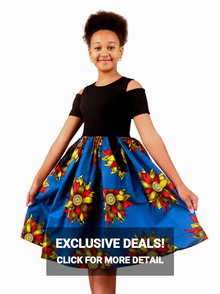 Girl&#39;s dress, mix of uni and wax underneath - MAWANDI | Fashion ...