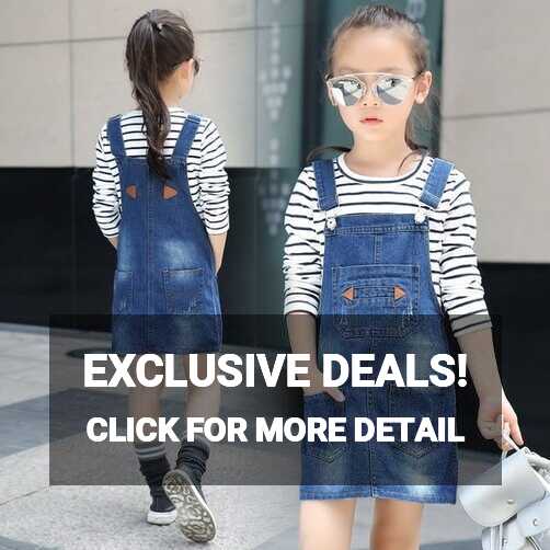 Girl Cowboy Suspender Dress Girls Denim Strap Dress Jean Sundress ...