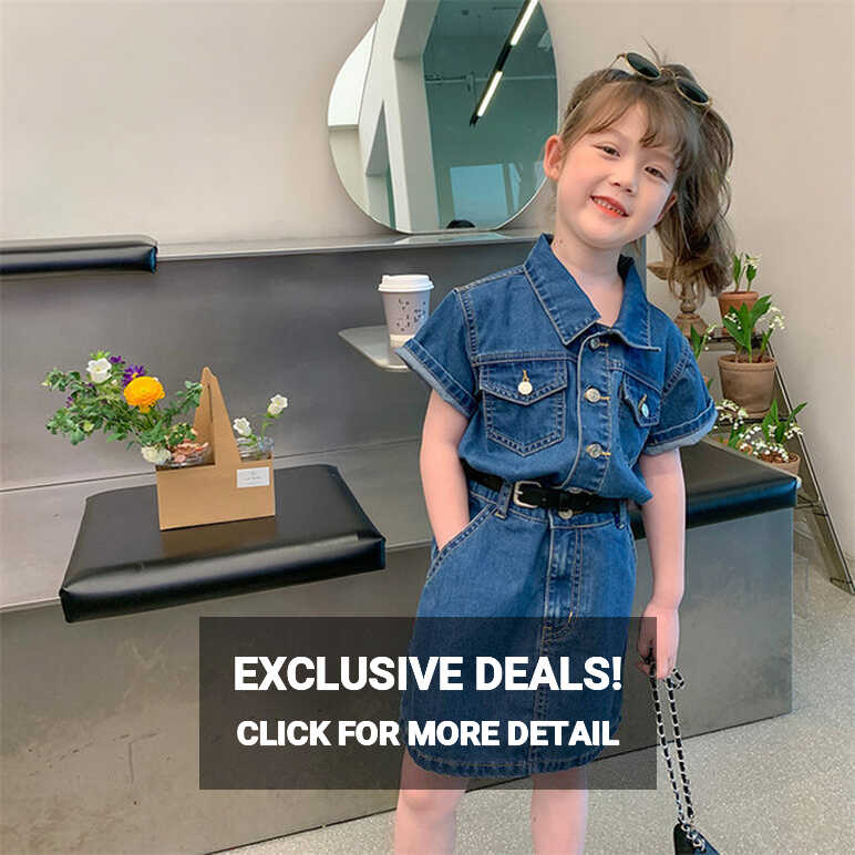 Girl Denim Dresses Pockets Girl Child Dress Summer Children Jeans ...