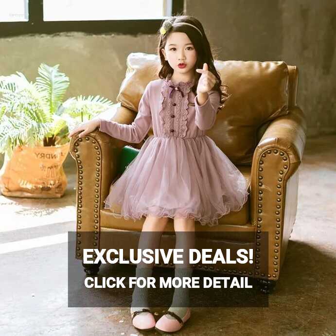 Girl Dresses Girls Dress Flower Autumn Clothes Big Size 14/16 Kids ...