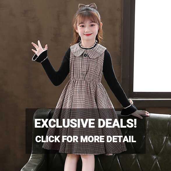 Girls&#39; Suit Spring and Autumn New Style Doll Neck British Style ...