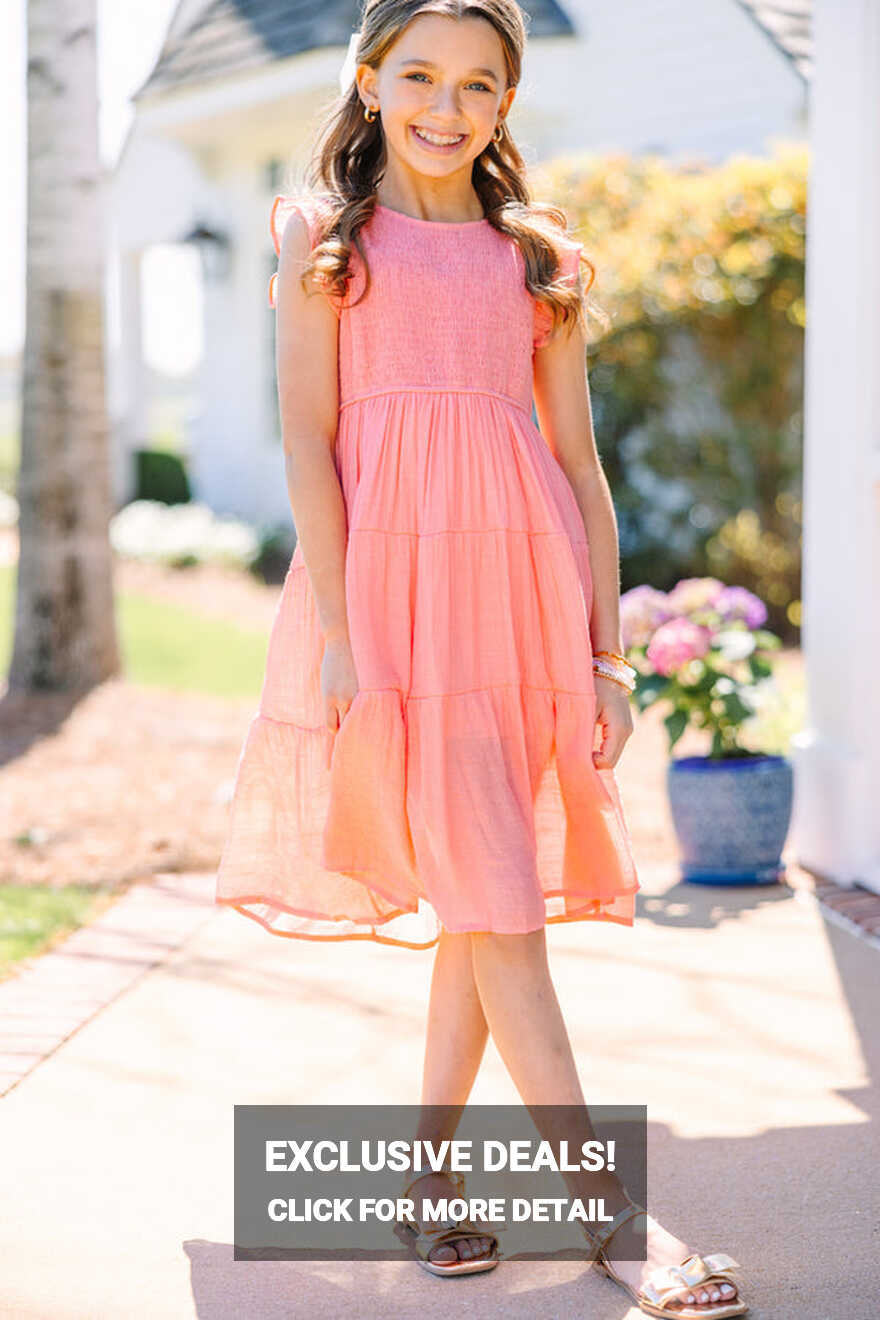 Girls: New Experiences Coral Orange Midi Dress – Shop the Mint